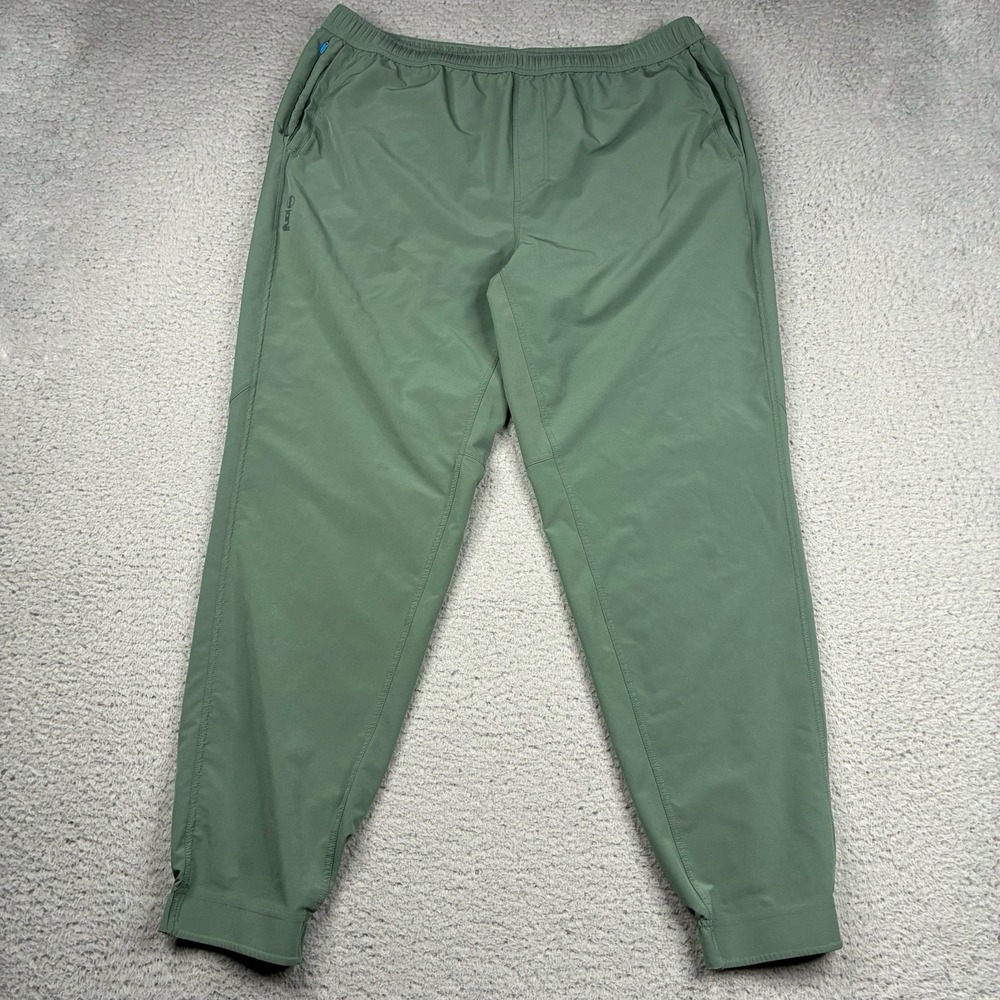 Janji Transit Tech Pants Men's XL Green Tapered Stretch Joggers Running Athletic